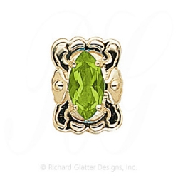 GS387 PD - 14 Karat Gold Peridot Slide 